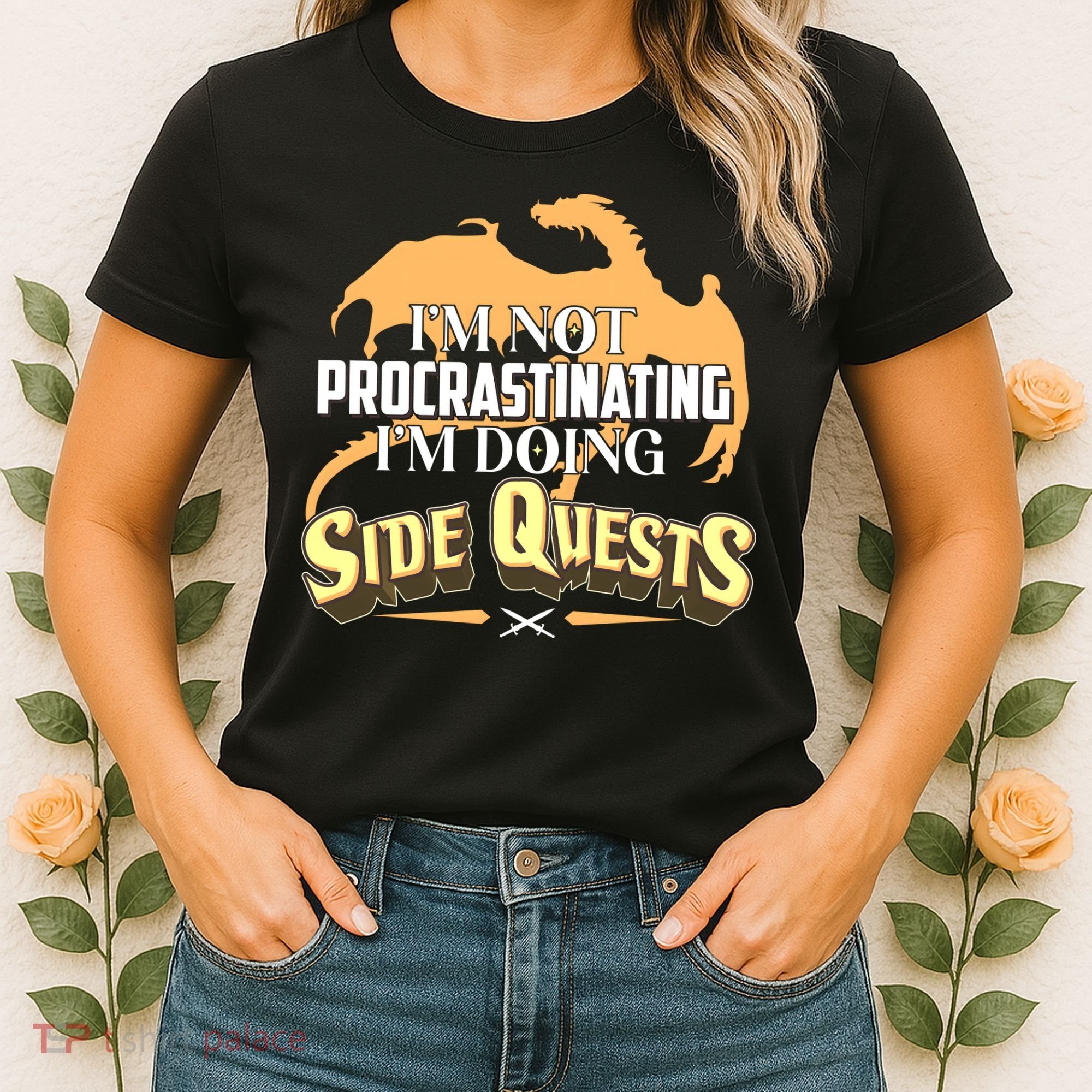 Funny I'm Not Procrastinating I'm Doing SIde Quest Dungeon And Dragons Fan Women's T-Shirt