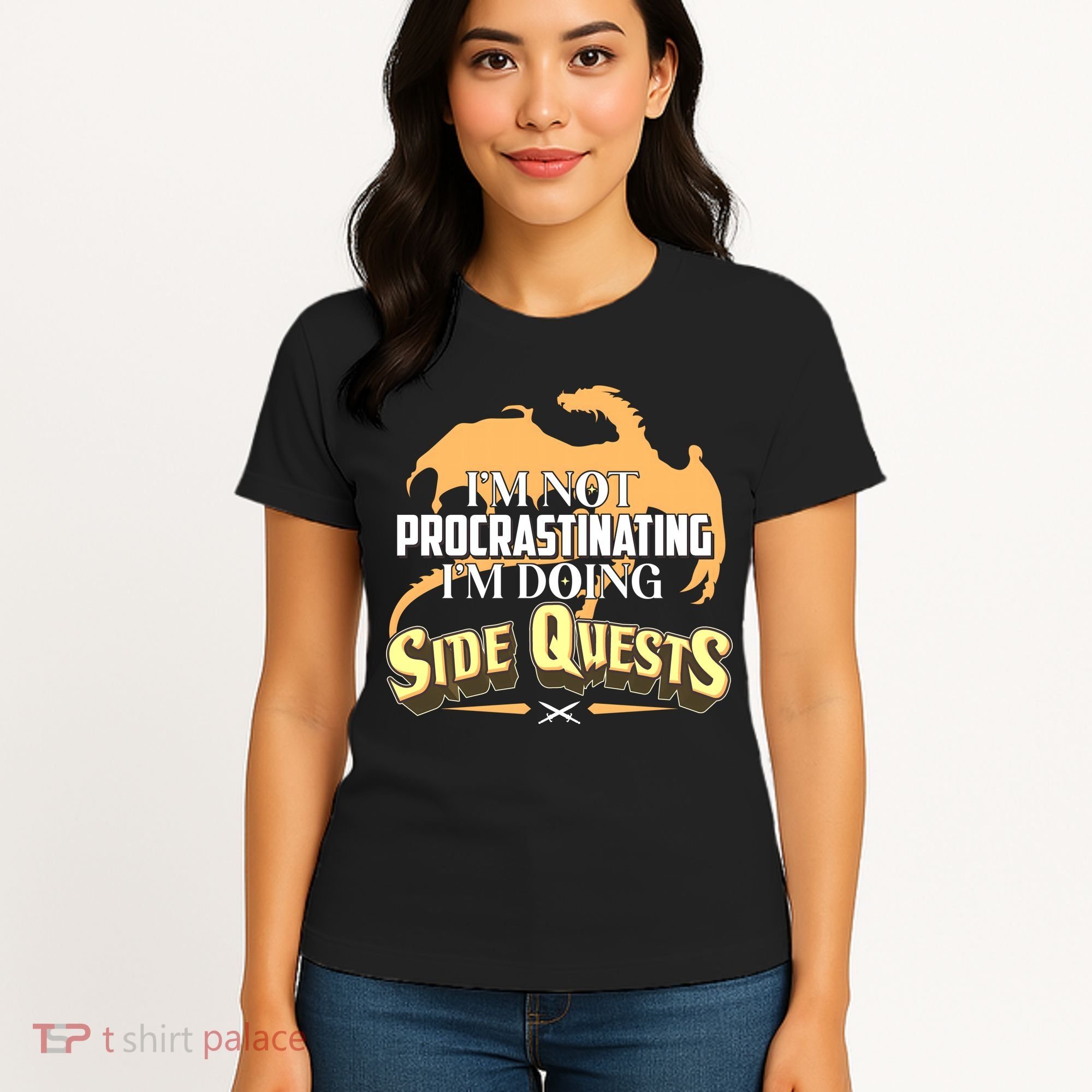 Funny I'm Not Procrastinating I'm Doing SIde Quest Dungeon And Dragons Fan Women's T-Shirt