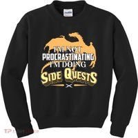 Funny I'm Not Procrastinating I'm Doing SIde Quest Dungeon And Dragons Fan Kids Sweatshirt thumb 0