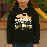 Funny I'm Not Procrastinating I'm Doing SIde Quest Dungeon And Dragons Fan Kids Hoodie thumb 3