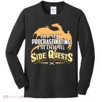 Funny I'm Not Procrastinating I'm Doing SIde Quest Dungeon And Dragons Fan Kids Long Sleeve Shirt thumb 0