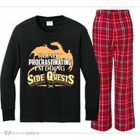 Funny I'm Not Procrastinating I'm Doing SIde Quest Dungeon And Dragons Fan Kids Long Sleeve Plaid Pajama Set thumb 0