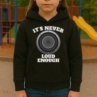 Funny It's Never Loud Enough Car Audio Subwoofer Gift Kids Hoodie thumb 3