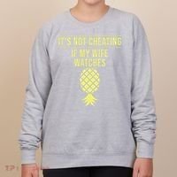 Funny ItS Not Cheating If My Wife Watches Gift Husbands Women's Sweatshirt thumb 0