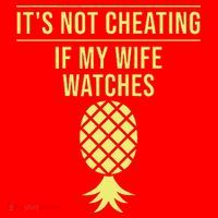Funny ItS Not Cheating If My Wife Watches Gift Husbands Santa Hat thumb 1