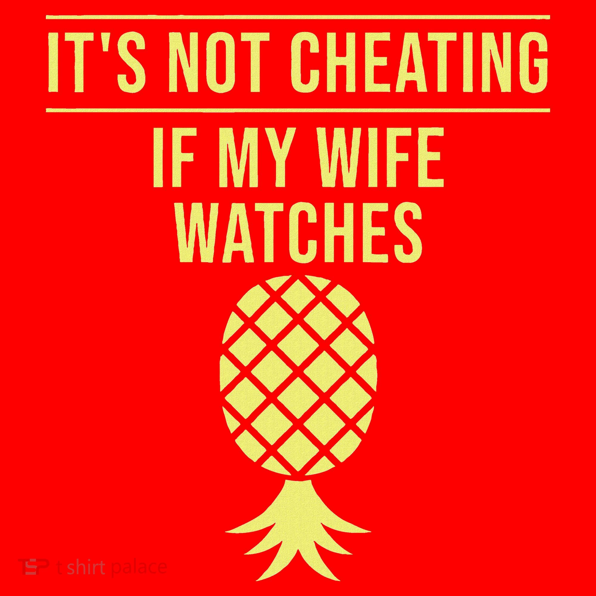 Funny ItS Not Cheating If My Wife Watches Gift Husbands Santa Hat