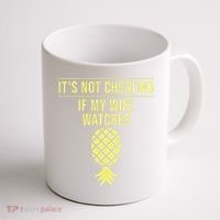 Funny ItS Not Cheating If My Wife Watches Gift Husbands Coffee Mug thumb 1
