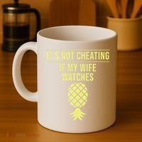 Funny ItS Not Cheating If My Wife Watches Gift Husbands Coffee Mug thumb 4
