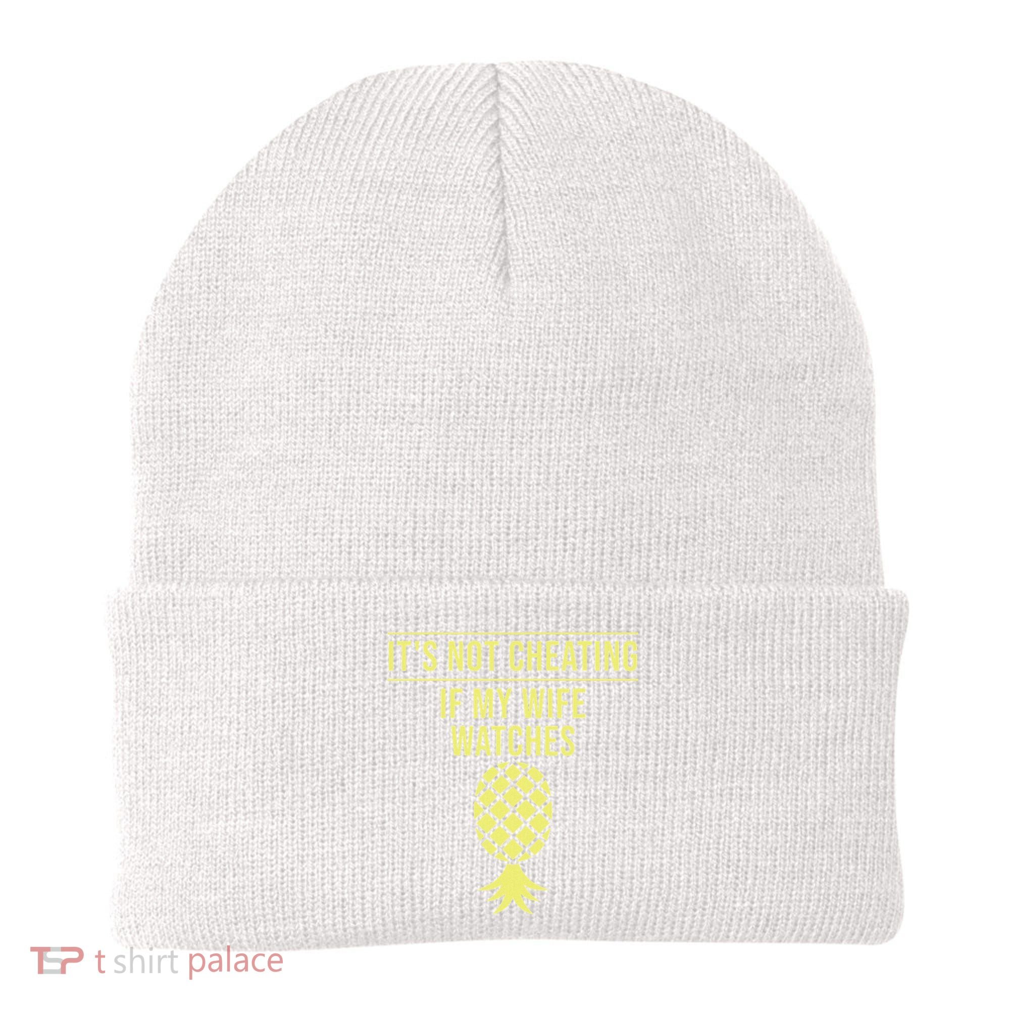 Funny ItS Not Cheating If My Wife Watches Gift Husbands Beanie