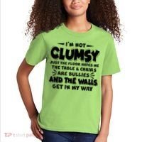 Funny I'm Not Clumsy Kids T-Shirt thumb 2