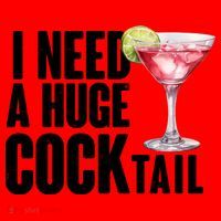 Funny I Need A Huge Cocktail Drink Humor Santa Hat thumb 1