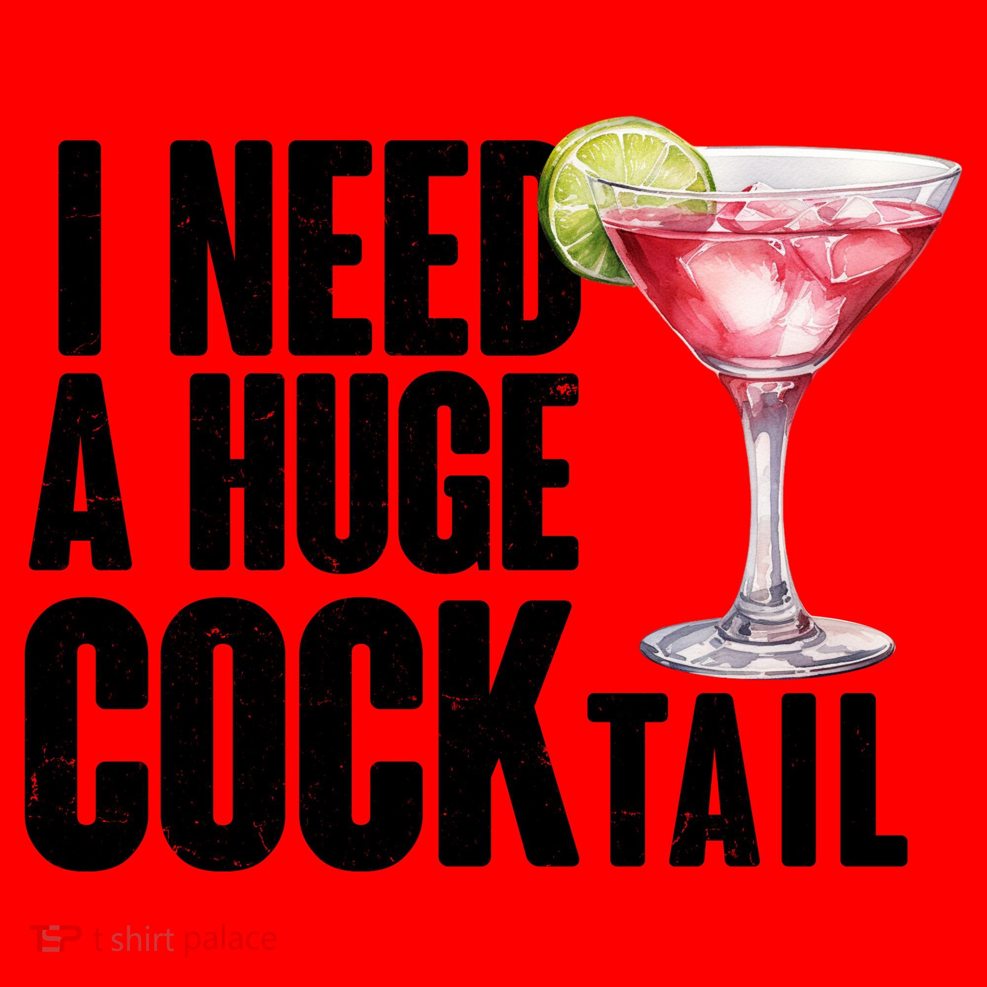 Funny I Need A Huge Cocktail Drink Humor Santa Hat