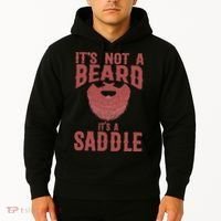 Funny Its Not A Beard Its A Saddle Gift Beard Lover Hoodie thumb 2