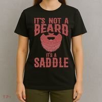 Funny Its Not A Beard Its A Saddle Gift Beard Lover T-Shirt thumb 4