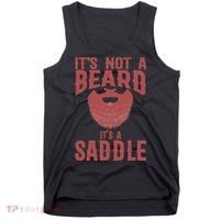 Funny Its Not A Beard Its A Saddle Gift Beard Lover Tank Top thumb 0