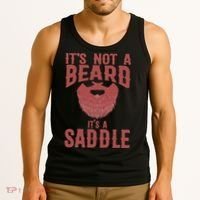 Funny Its Not A Beard Its A Saddle Gift Beard Lover Tank Top thumb 3
