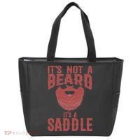 Funny Its Not A Beard Its A Saddle Gift Beard Lover Tote Bag thumb 0
