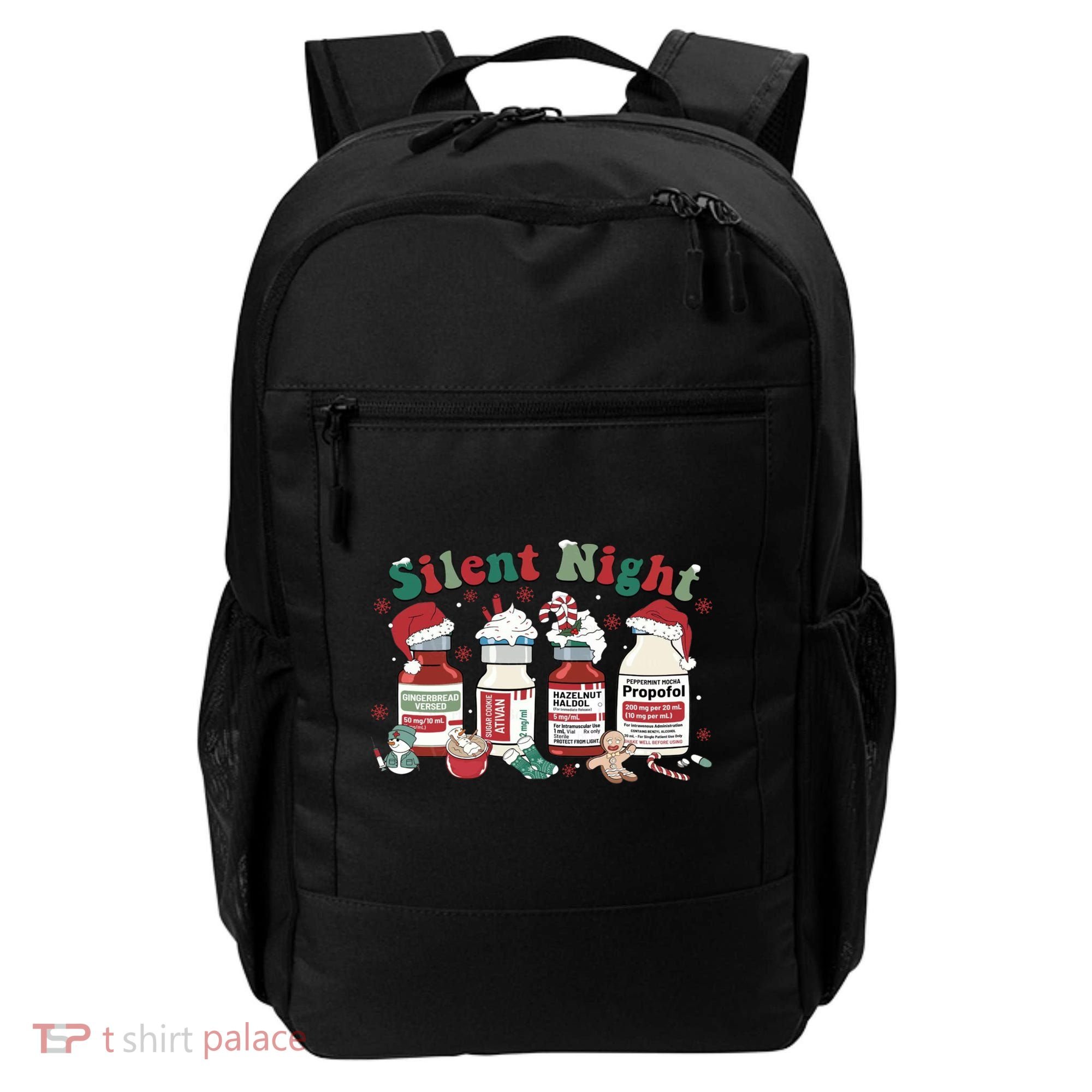 Funny Icu Nurse Christmas Silent Night Gift Backpack