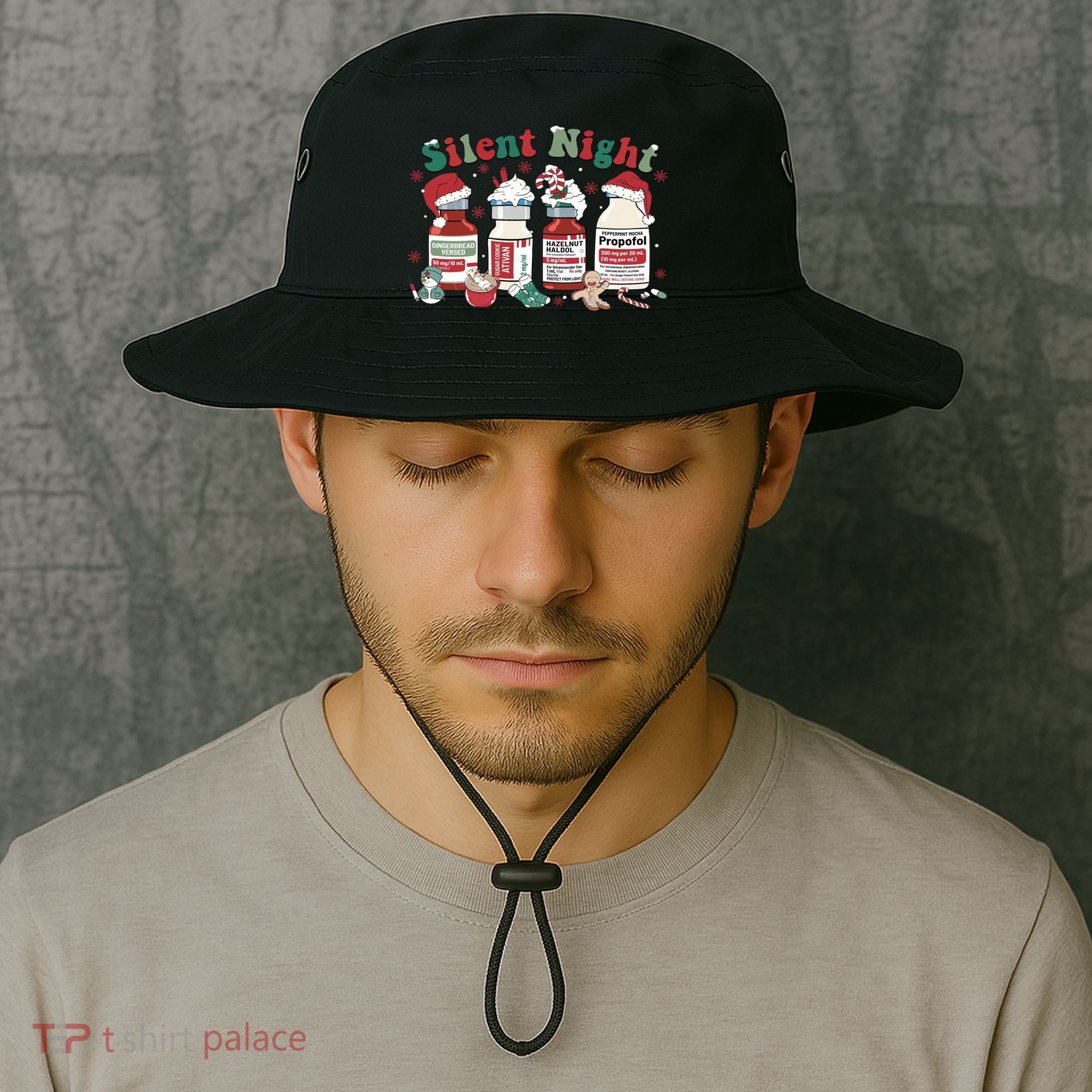 Funny Icu Nurse Christmas Silent Night Gift Bucket Hat