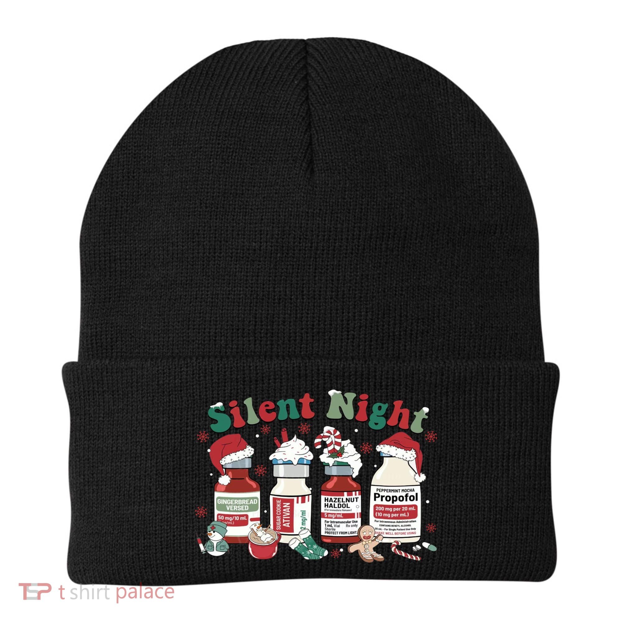 Funny Icu Nurse Christmas Silent Night Gift Beanie