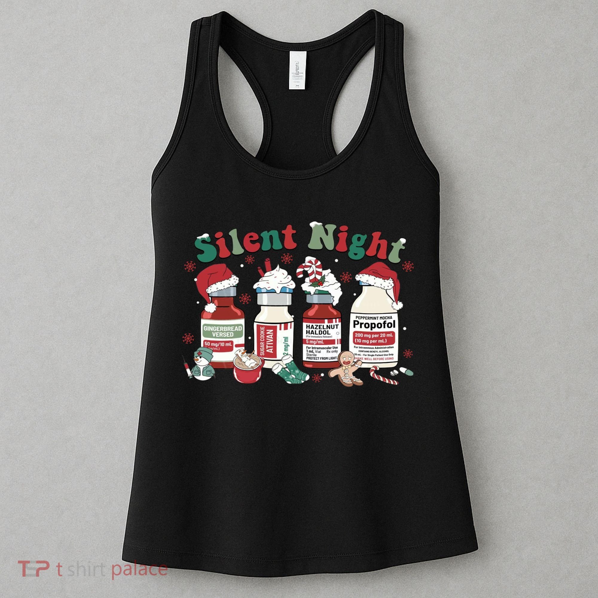 Funny Icu Nurse Christmas Silent Night Gift Women's Tank Top