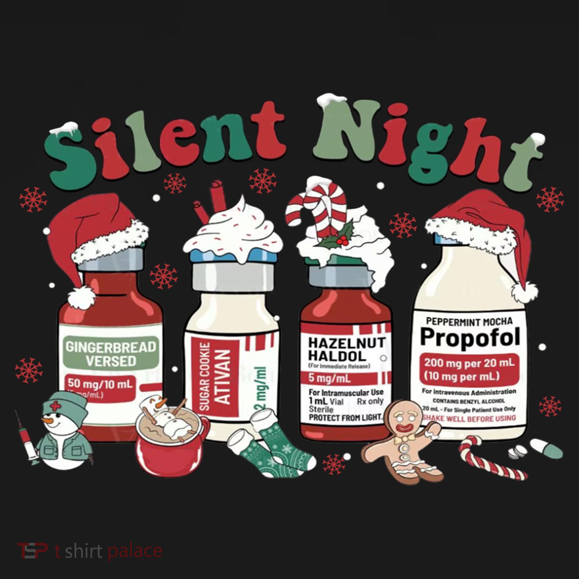 Funny Icu Nurse Christmas Silent Night Gift Women's Tank Top