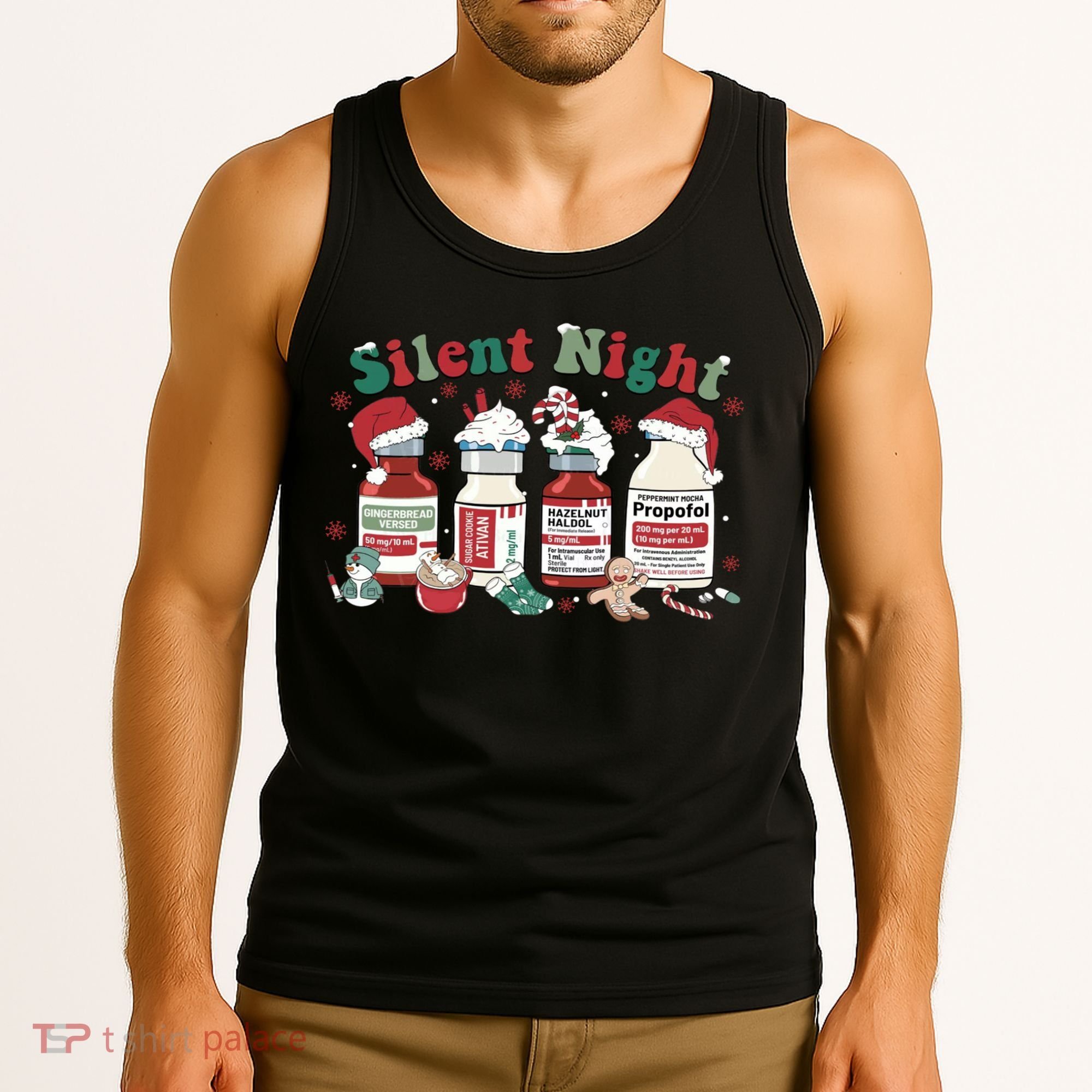 Funny Icu Nurse Christmas Silent Night Gift Tank Top