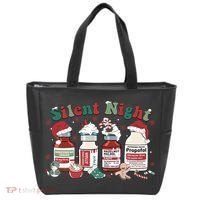 Funny Icu Nurse Christmas Silent Night Gift Tote Bag thumb 0