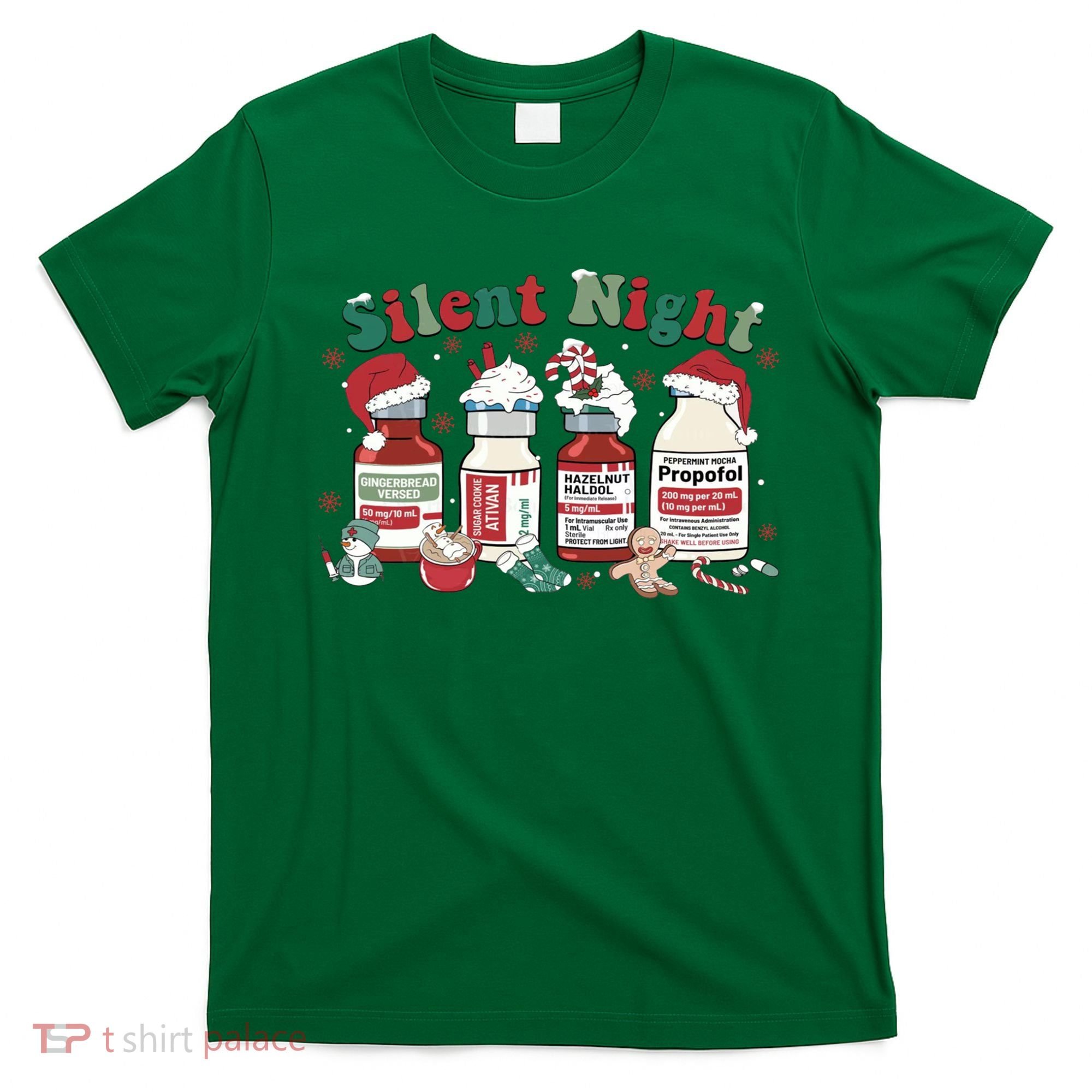Funny Icu Nurse Christmas Silent Night Gift T-Shirt