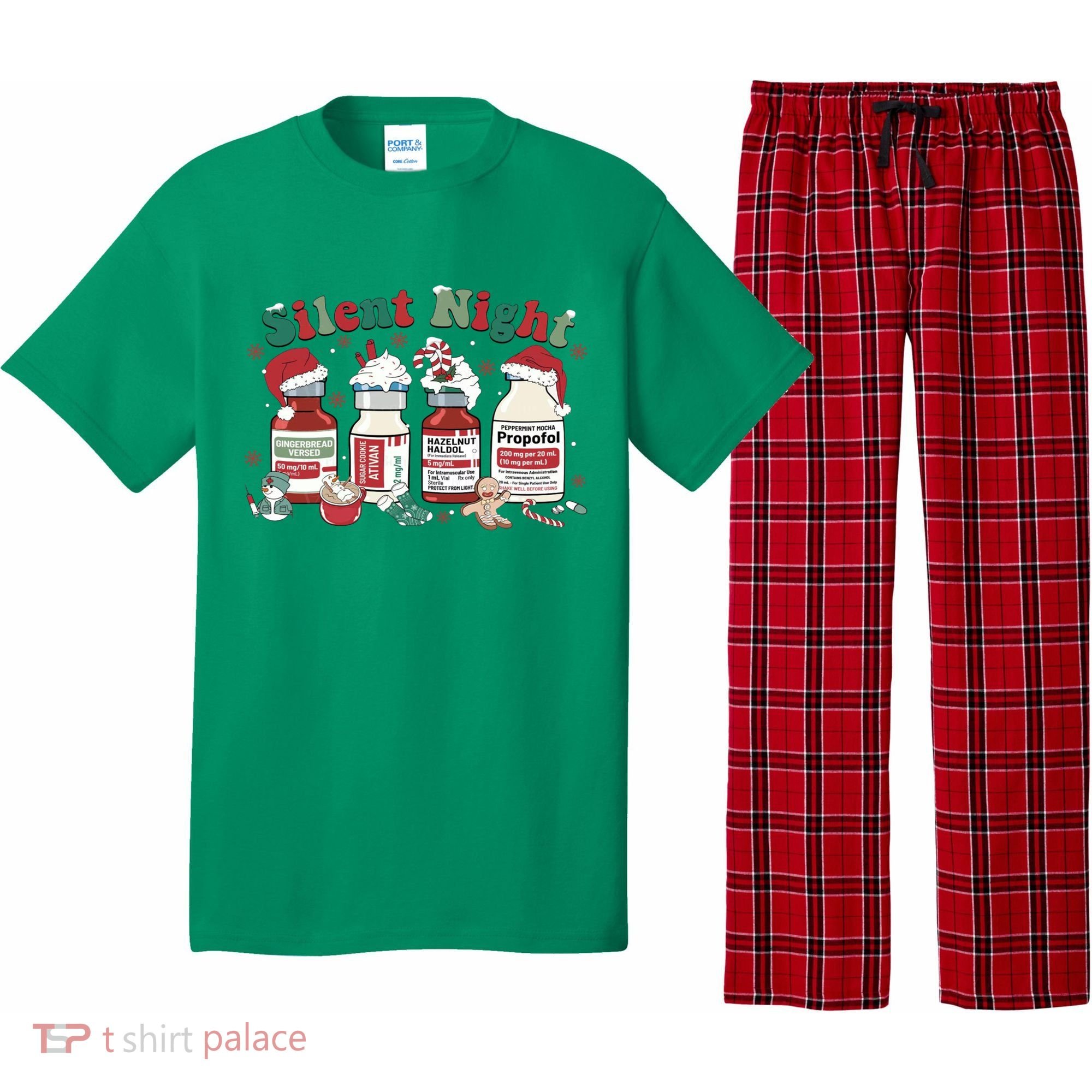 Funny Icu Nurse Christmas Silent Night Gift Pajama Set