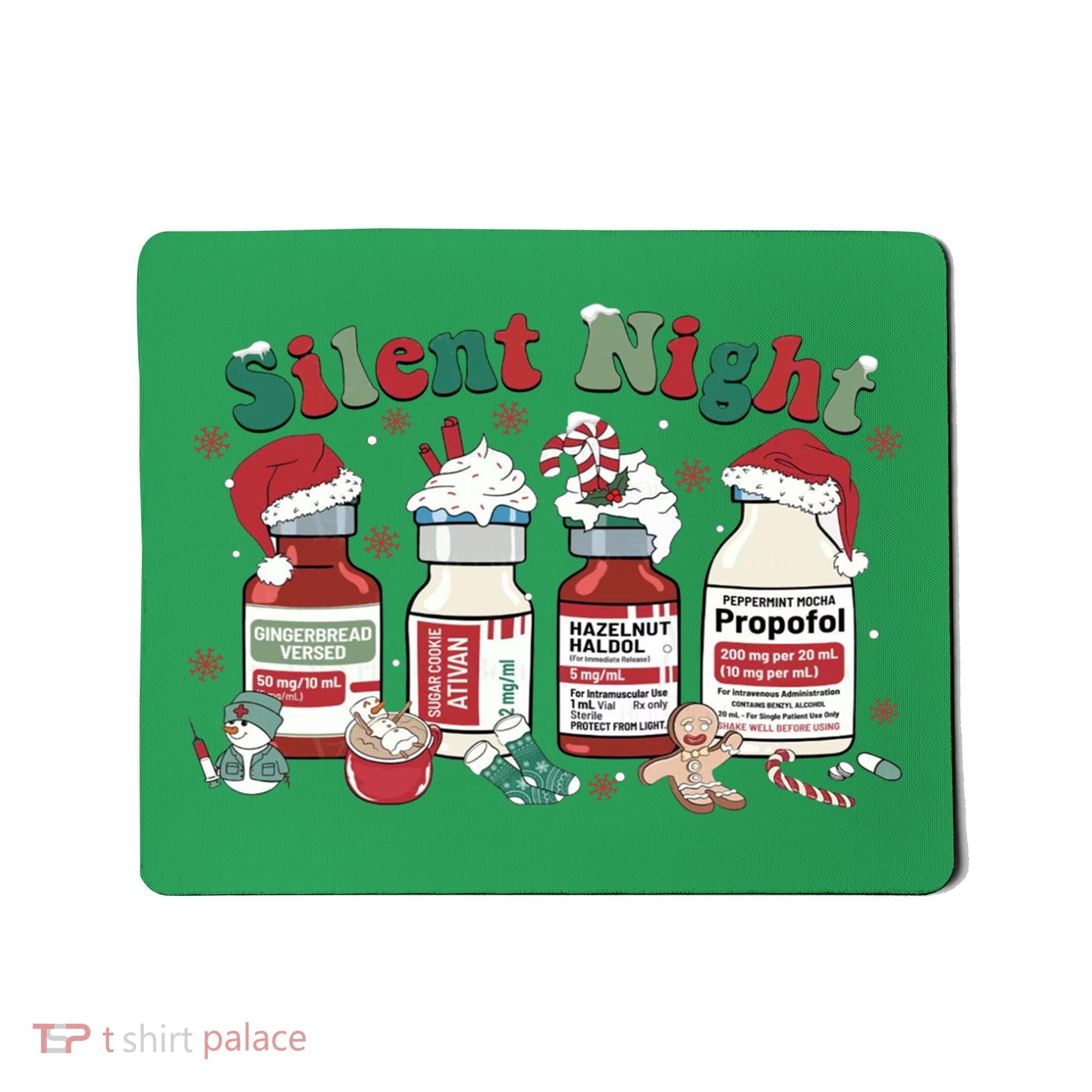 Funny Icu Nurse Christmas Silent Night Gift Mousepad