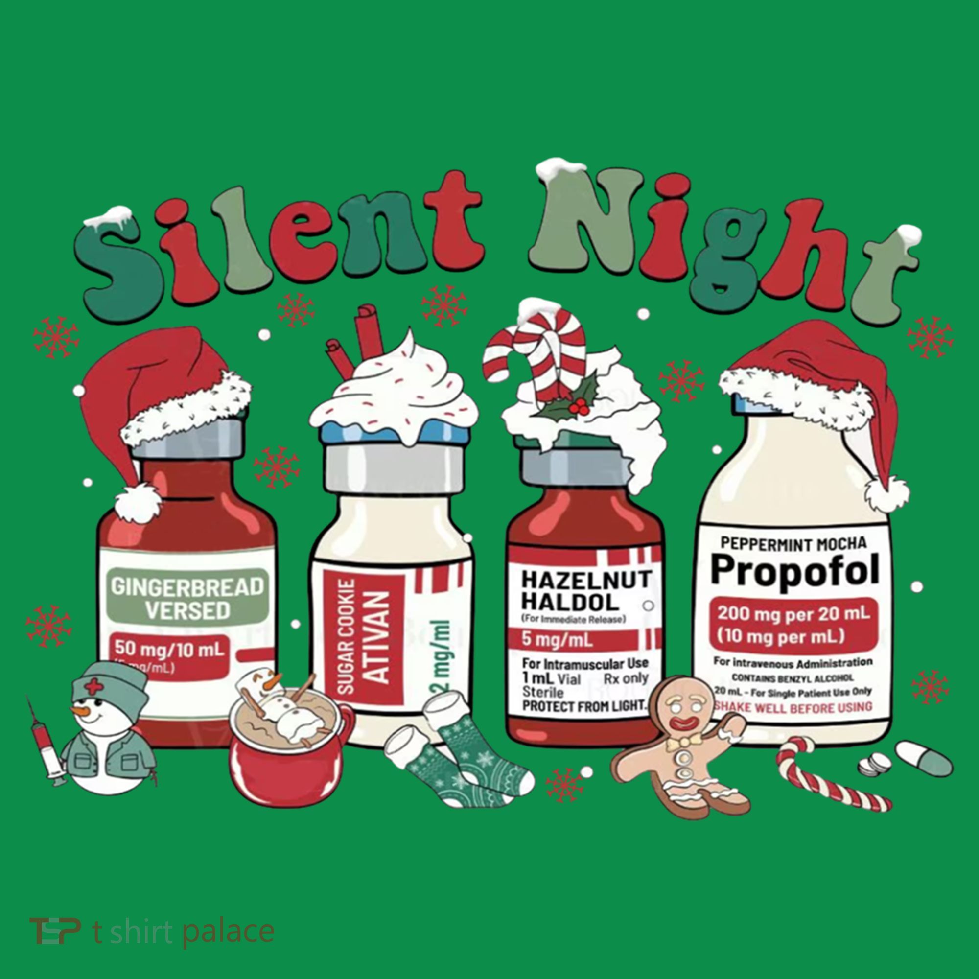 Funny Icu Nurse Christmas Silent Night Gift Mousepad