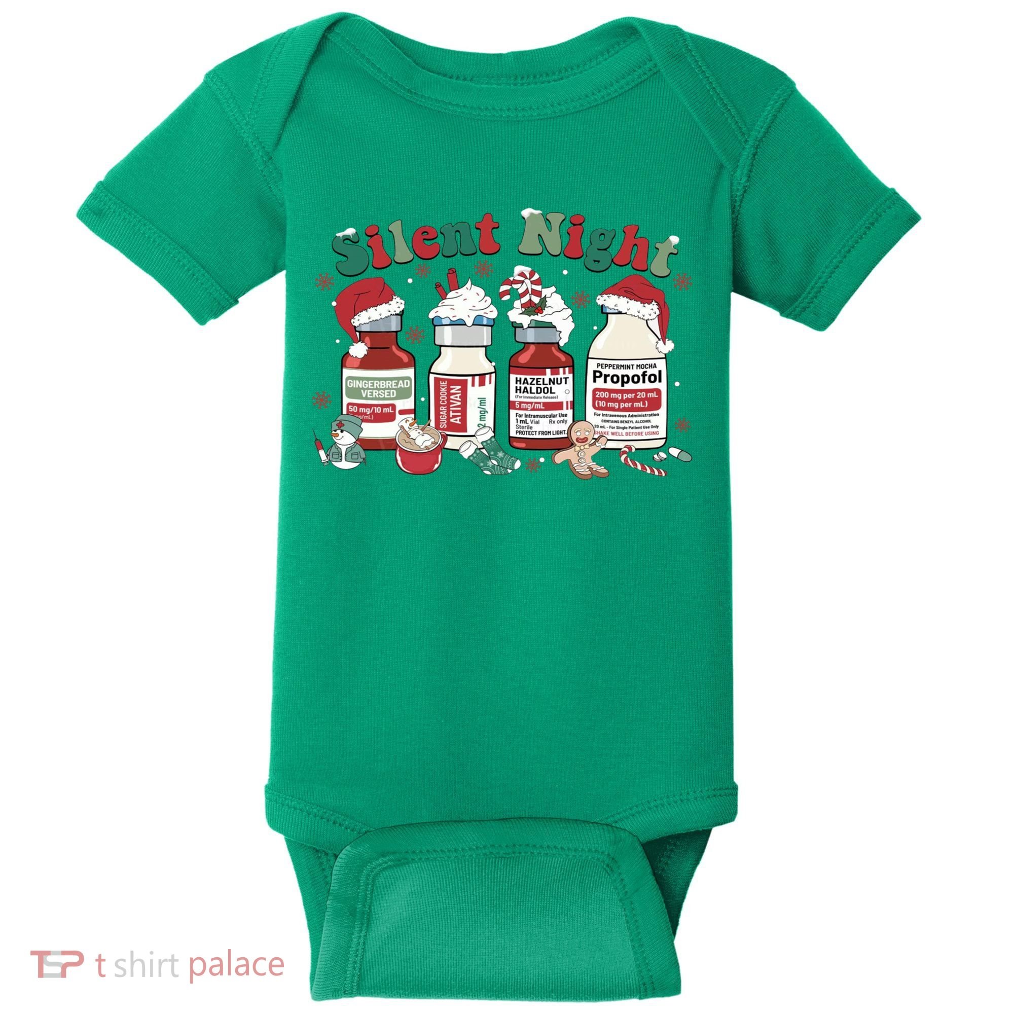 Funny Icu Nurse Christmas Silent Night Gift Baby Bodysuit
