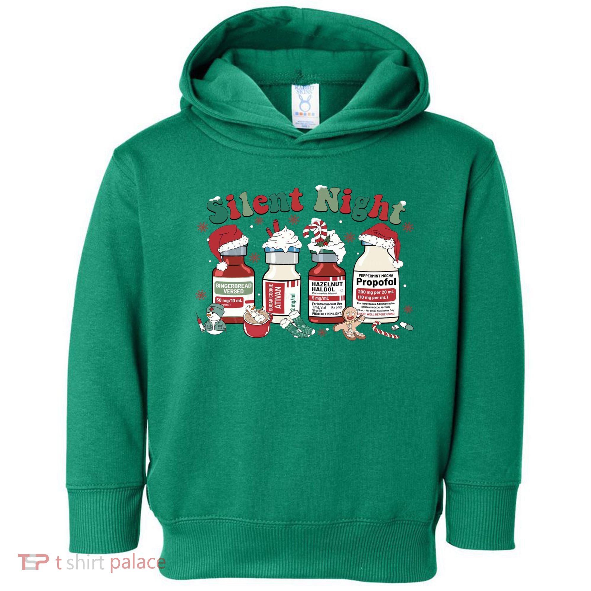 Funny Icu Nurse Christmas Silent Night Gift Toddler Hoodie