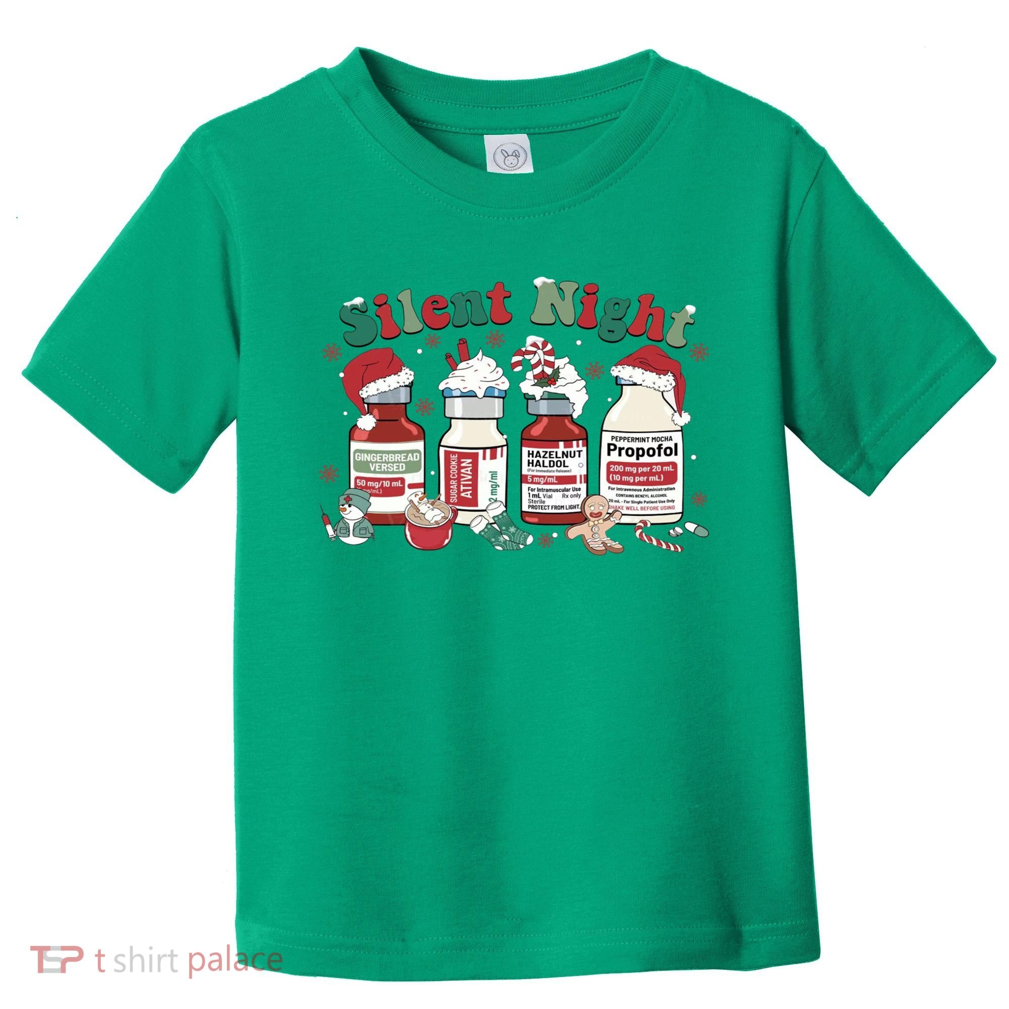 Funny Icu Nurse Christmas Silent Night Gift Toddler T-Shirt