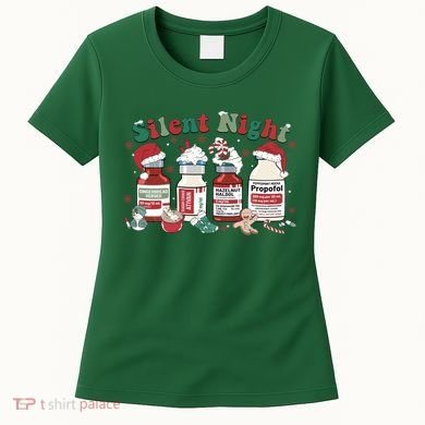 Funny Icu Nurse Christmas Silent Night Gift Women's T-Shirt