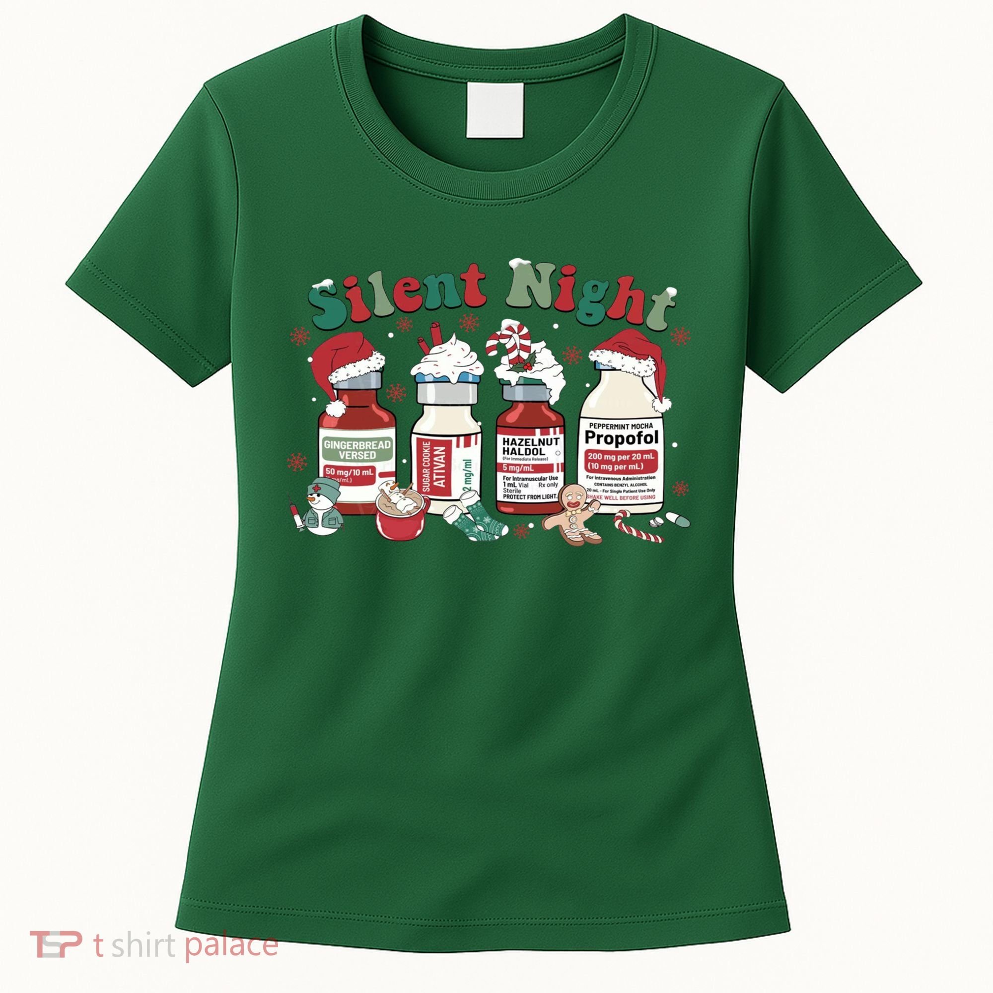 Funny Icu Nurse Christmas Silent Night Gift Women's T-Shirt