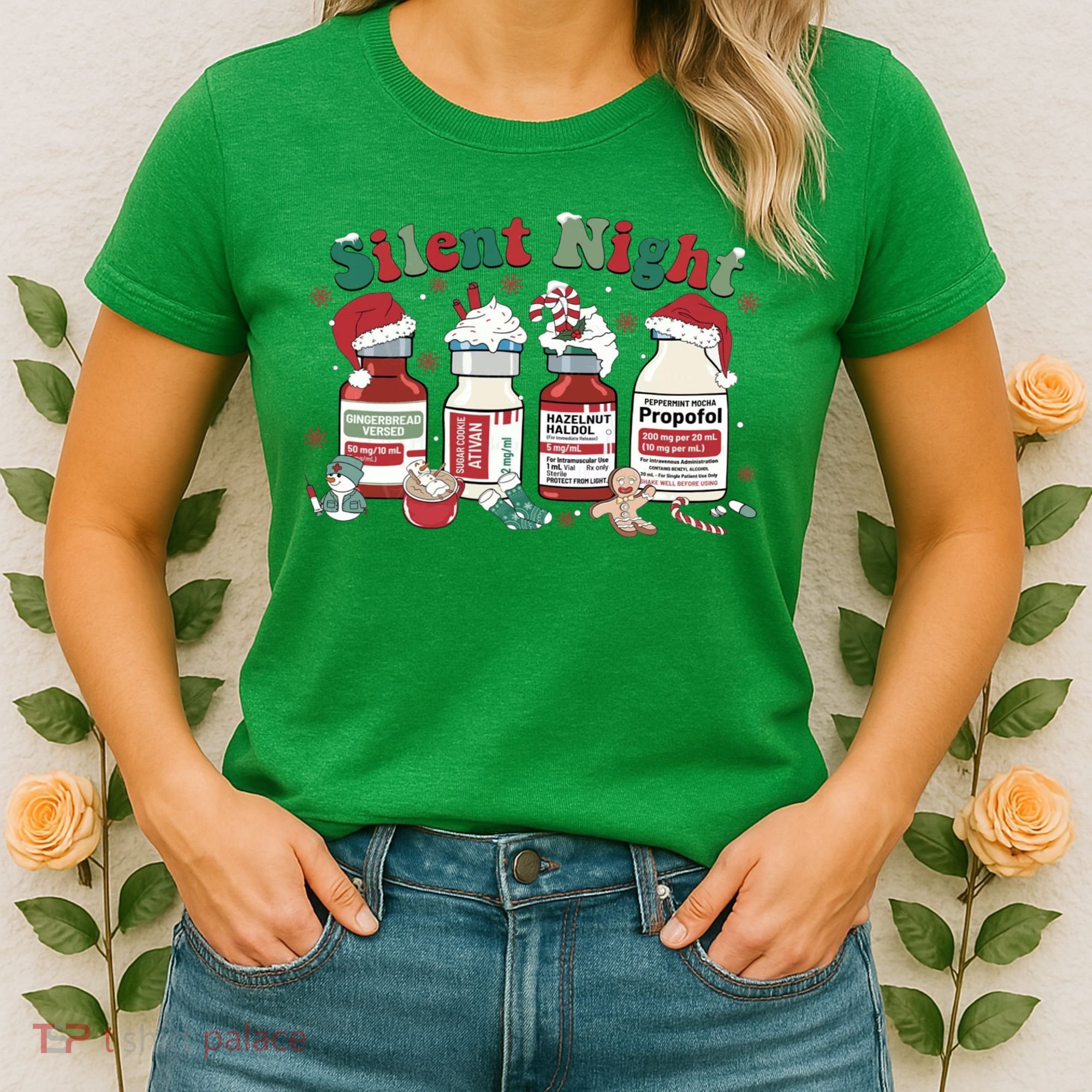 Funny Icu Nurse Christmas Silent Night Gift Women's T-Shirt
