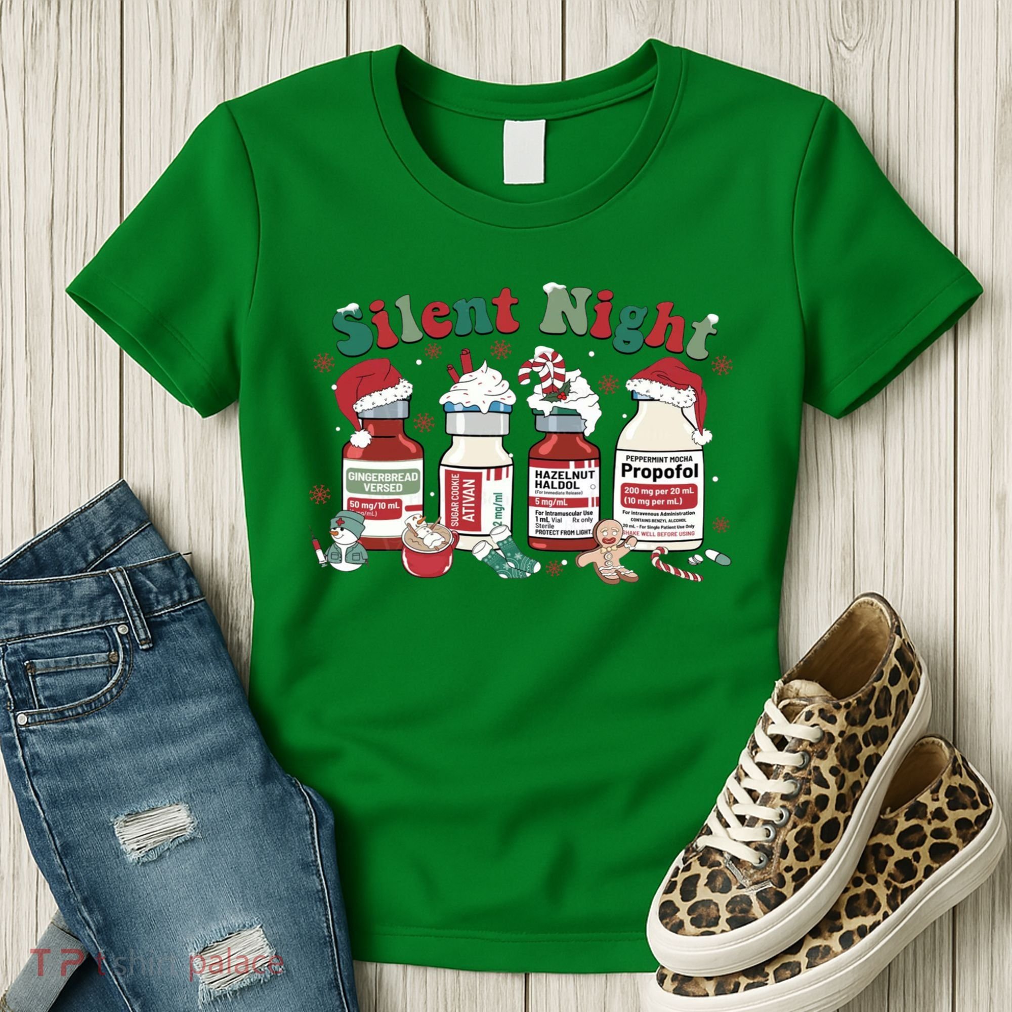 Funny Icu Nurse Christmas Silent Night Gift Women's T-Shirt
