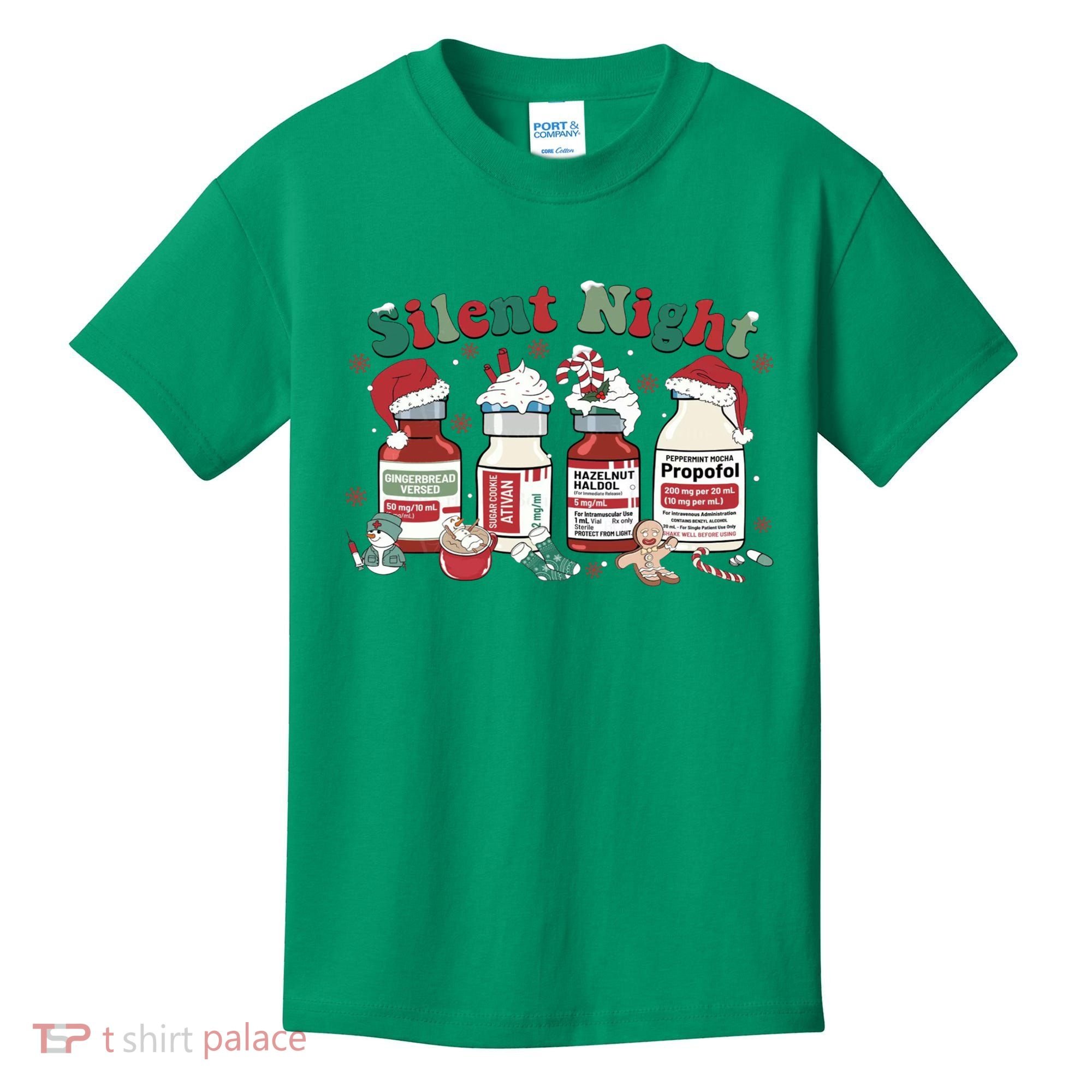 Funny Icu Nurse Christmas Silent Night Gift Kids T-Shirt