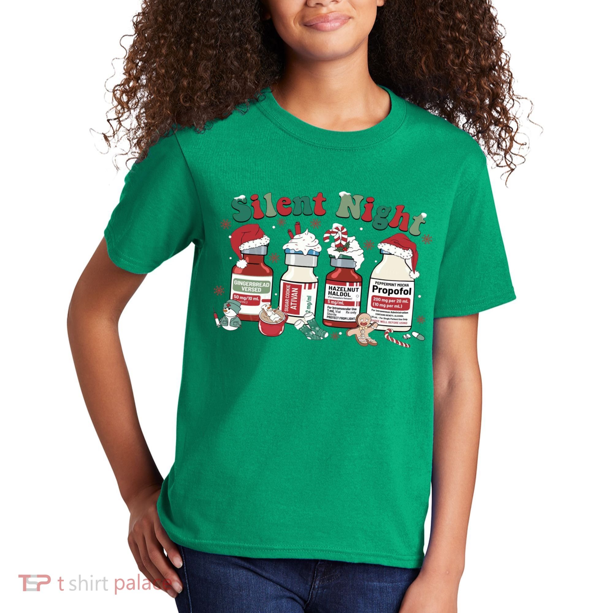 Funny Icu Nurse Christmas Silent Night Gift Kids T-Shirt