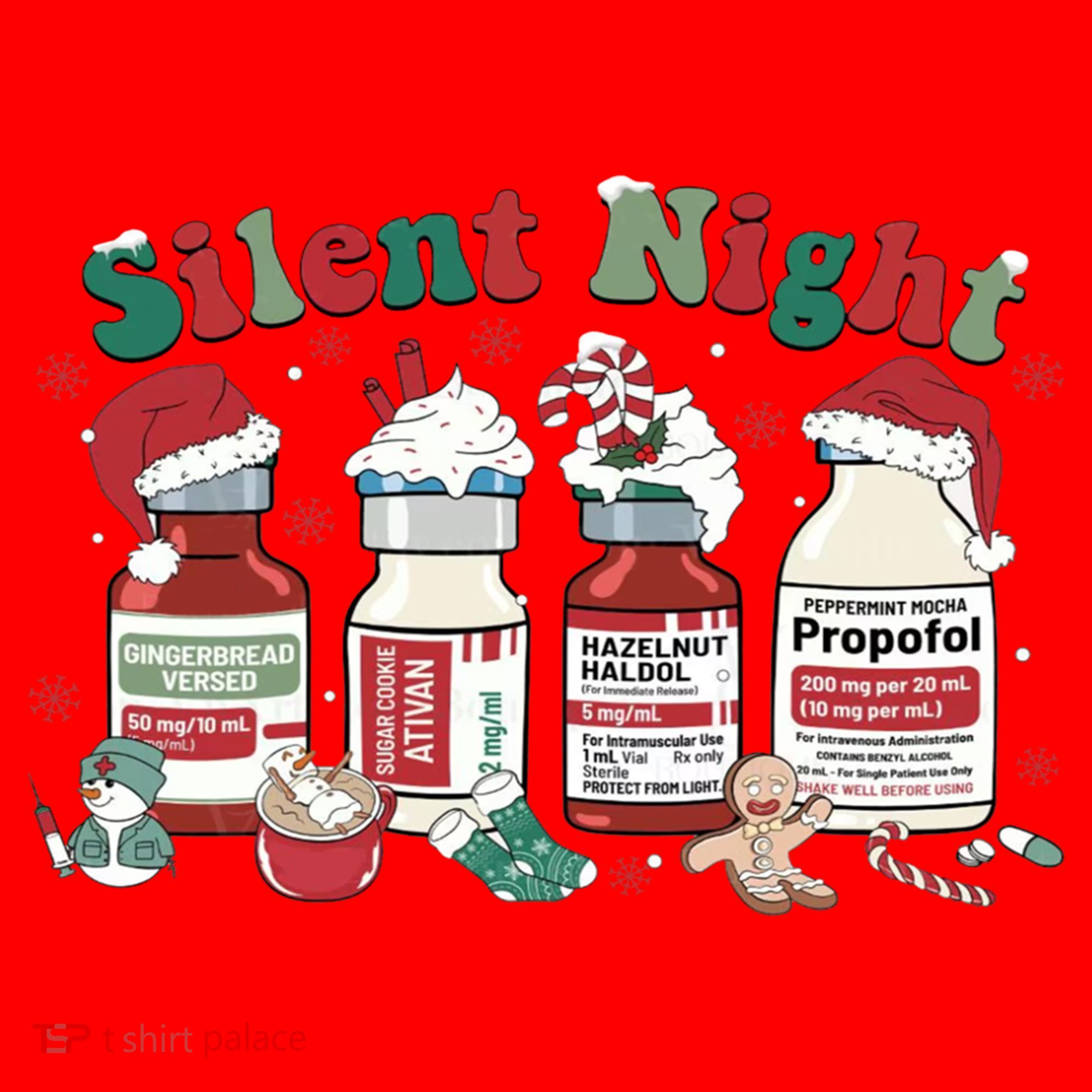 Funny Icu Nurse Christmas Silent Night Gift Santa Hat