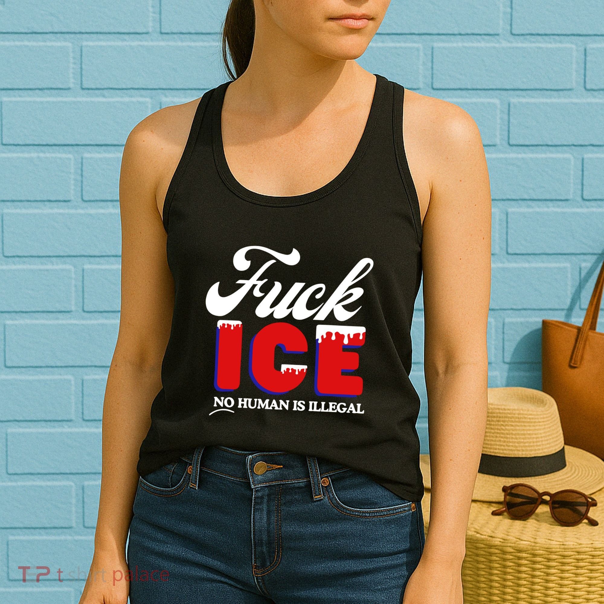 Fuck Ice No Human Is Illegal Women's Tank Top