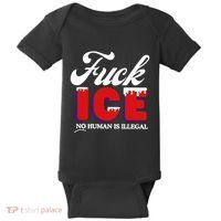 Fuck Ice No Human Is Illegal Baby Bodysuit thumb 0