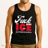 Fuck Ice No Human Is Illegal Tank Top thumb 3