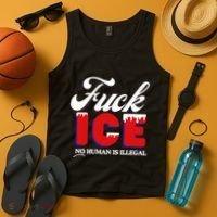 Fuck Ice No Human Is Illegal Tank Top thumb 4