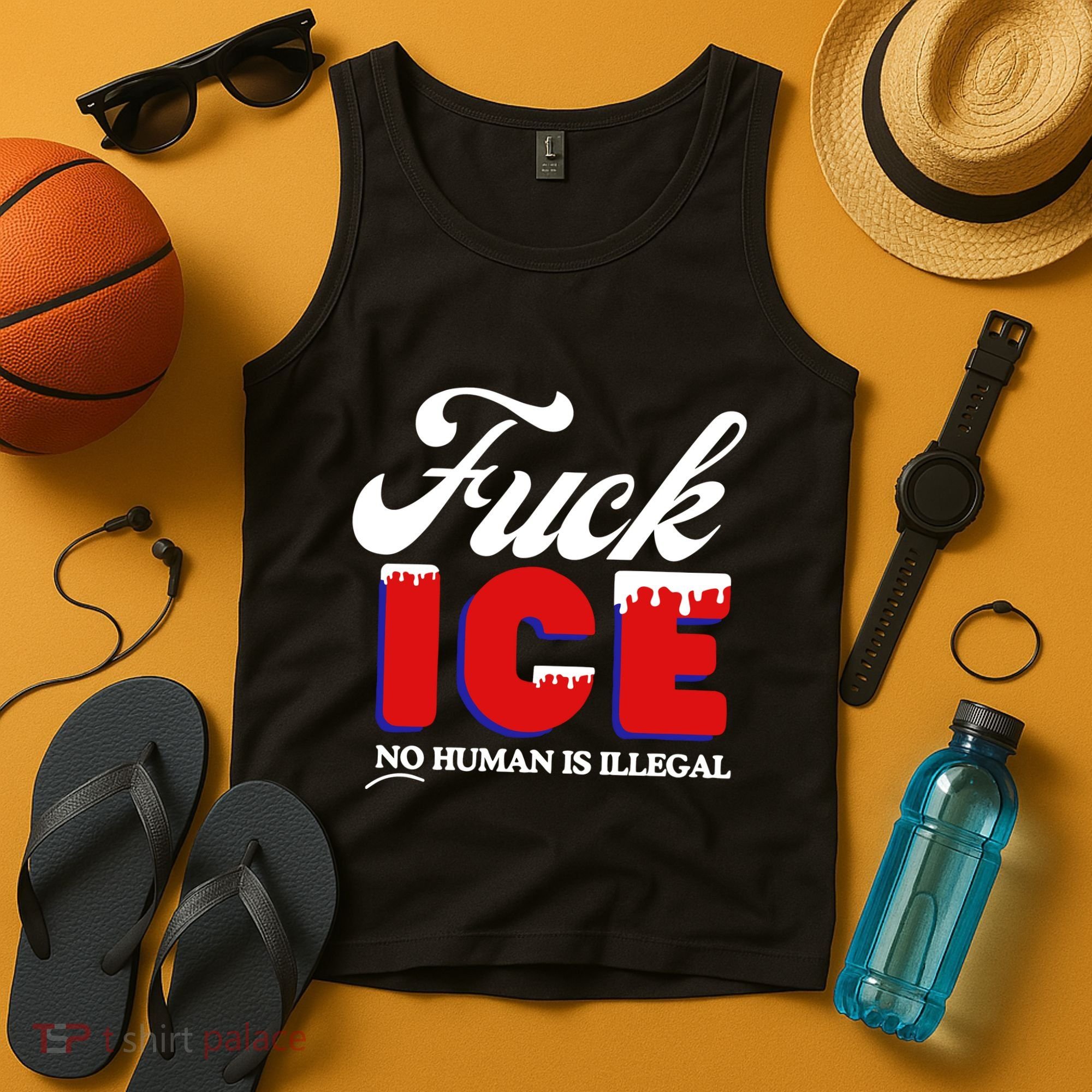 Fuck Ice No Human Is Illegal Tank Top