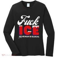 Fuck Ice No Human Is Illegal Women's Long Sleeve Shirt thumb 0