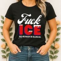 Fuck Ice No Human Is Illegal Women's T-Shirt thumb 2