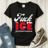 Fuck Ice No Human Is Illegal Women's T-Shirt thumb 3